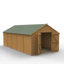 Forest Garden 10x20 Apex Dip Treated Shiplap Wooden Shed With Floor (Base Included) - Assembly Service Included