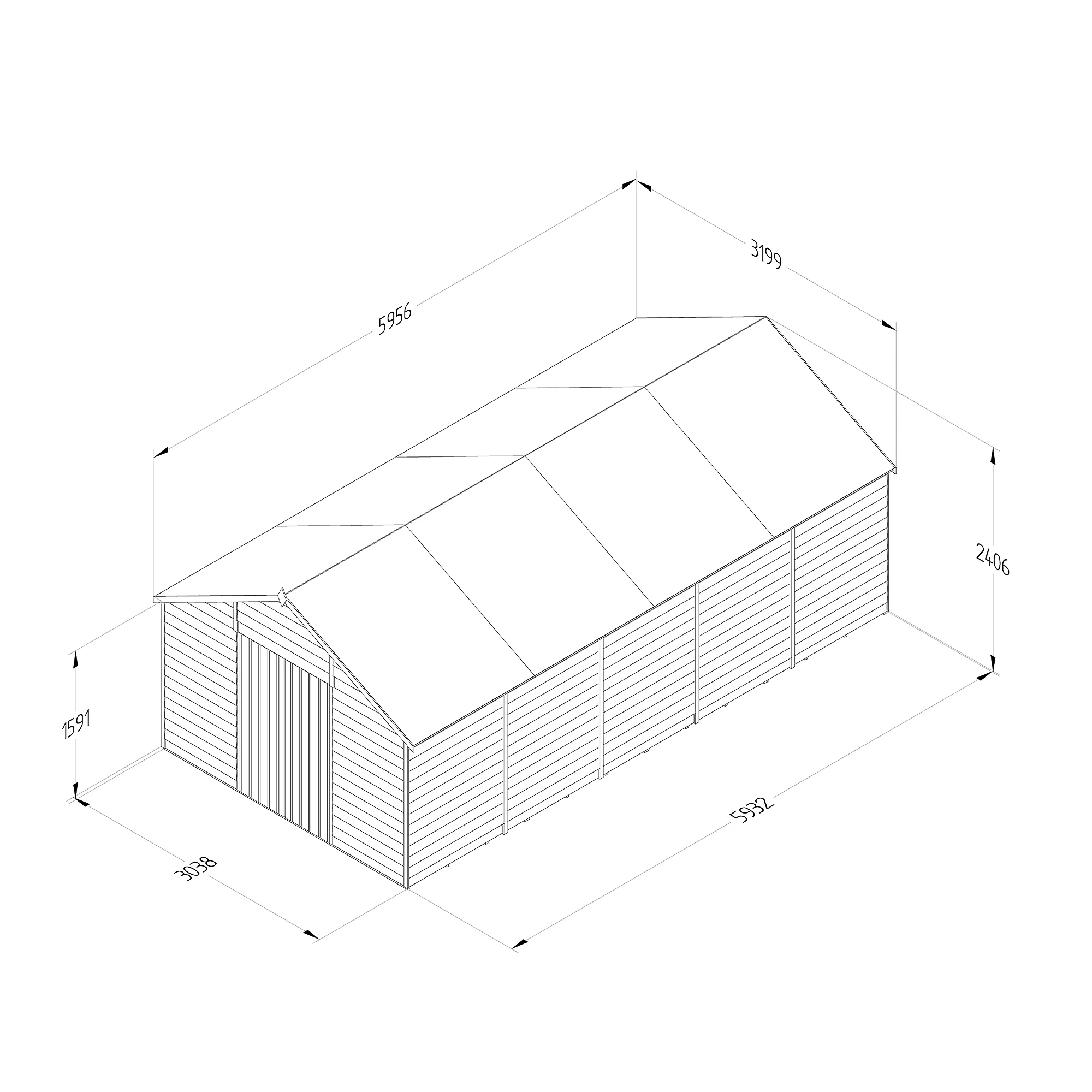 Forest Garden 10x20 Apex Pressure Treated Overlap Wooden Shed With Floor - Assembly Service Included 9 Forest Garden 10x20 Apex Pressure Treated Overlap Wooden Shed With Floor - Assembly Service Included - Image 9