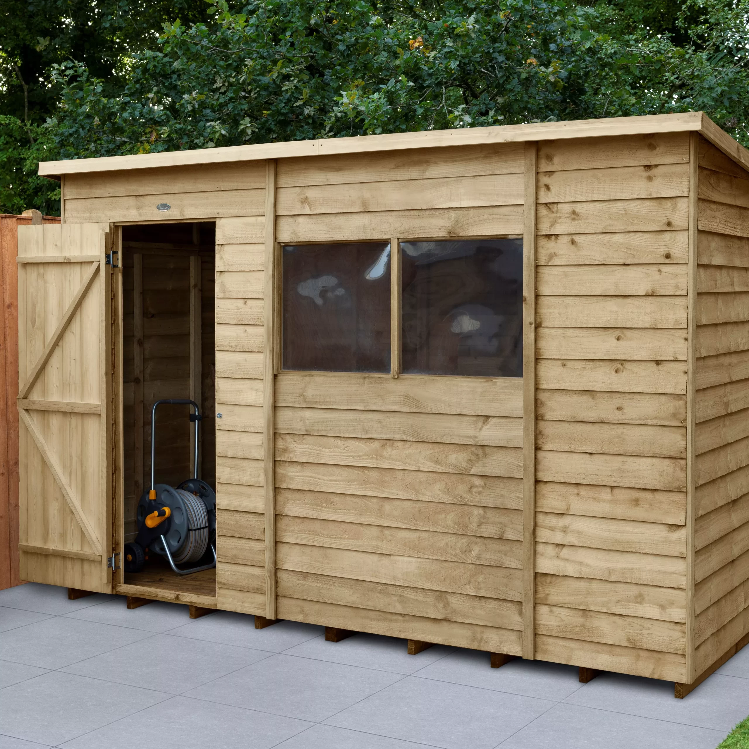 Forest Garden 10x6 Ft Pent Overlap Wooden 2 Windows Shed With Floor 1 Forest Garden 10x6 Ft Pent Overlap Wooden 2 Windows Shed With Floor