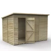 Forest Garden 10x6 Pent Pressure Treated Overlap Wooden Shed With Floor - Assembly Service Included
