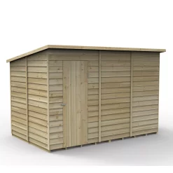 Forest Garden 10x6 Pent Pressure Treated Overlap Wooden Shed With Floor - Assembly Service Included -Garden Shop forest garden 10x6 pent pressure treated overlap wooden shed with floor assembly service included5013053192894 02c