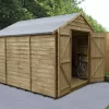 Forest Garden 10x8 Apex Pressure Treated Overlap Wooden Shed With Floor