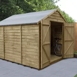 Forest Garden 10x8 Apex Pressure Treated Overlap Wooden Shed With Floor