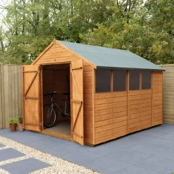 Forest Garden 12x8 Ft Apex Shiplap Wooden 2 Door 6 Windows Shed With Floor