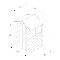 Forest Garden 4x3 Apex Pressure Treated Overlap Wooden Shed With Floor (Base Included) -Garden Shop forest garden 4x3 apex pressure treated overlap wooden shed with floor base included 5013053192832 01t
