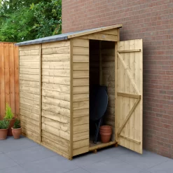 Forest Garden 6x3 Ft Pent Overlap Wooden Shed With Floor