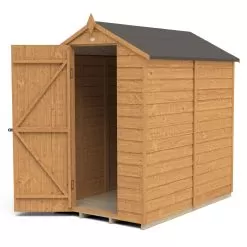 Forest Garden 6x4 Apex Dip Treated Overlap Wooden Shed With Floor (Base Included) -Garden Shop forest garden 6x4 apex dip treated overlap wooden shed with floor base included 5013053176818 21c bq 1