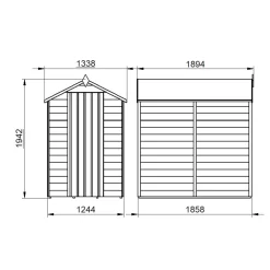 Forest Garden 6x4 Apex Dip Treated Overlap Wooden Shed With Floor (Base Included) - Assembly Service Included -Garden Shop forest garden 6x4 apex dip treated overlap wooden shed with floor base included assembly service included5013053176825 01t bq 1