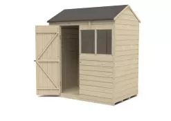 Forest Garden 6x4 Reverse Apex Pressure Treated Overlap Wooden Shed With Floor - Assembly Service Included -Garden Shop forest garden 6x4 reverse apex pressure treated overlap wooden shed with floor assembly service included5013053178164 21c bq
