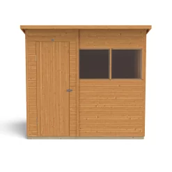 Forest Garden 7x5 Ft Pent Shiplap Wooden 2 Windows Shed With Floor (Base Included) -Garden Shop forest garden 7x5 ft pent shiplap wooden 2 windows shed with floor base included 5013053178942 04c bq 1