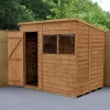 Forest Garden 7x5 Pent Dip Treated Overlap Wooden Shed With Floor - Assembly Service Included