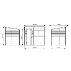 Forest Garden 7x5 Pent Dip Treated Overlap Wooden Shed With Floor - Assembly Service Included -Garden Shop forest garden 7x5 pent dip treated overlap wooden shed with floor assembly service included5013053178447 01t bq 1