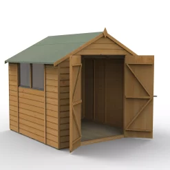 Forest Garden 7x7 Apex Dip Treated Shiplap Wooden Shed With Floor