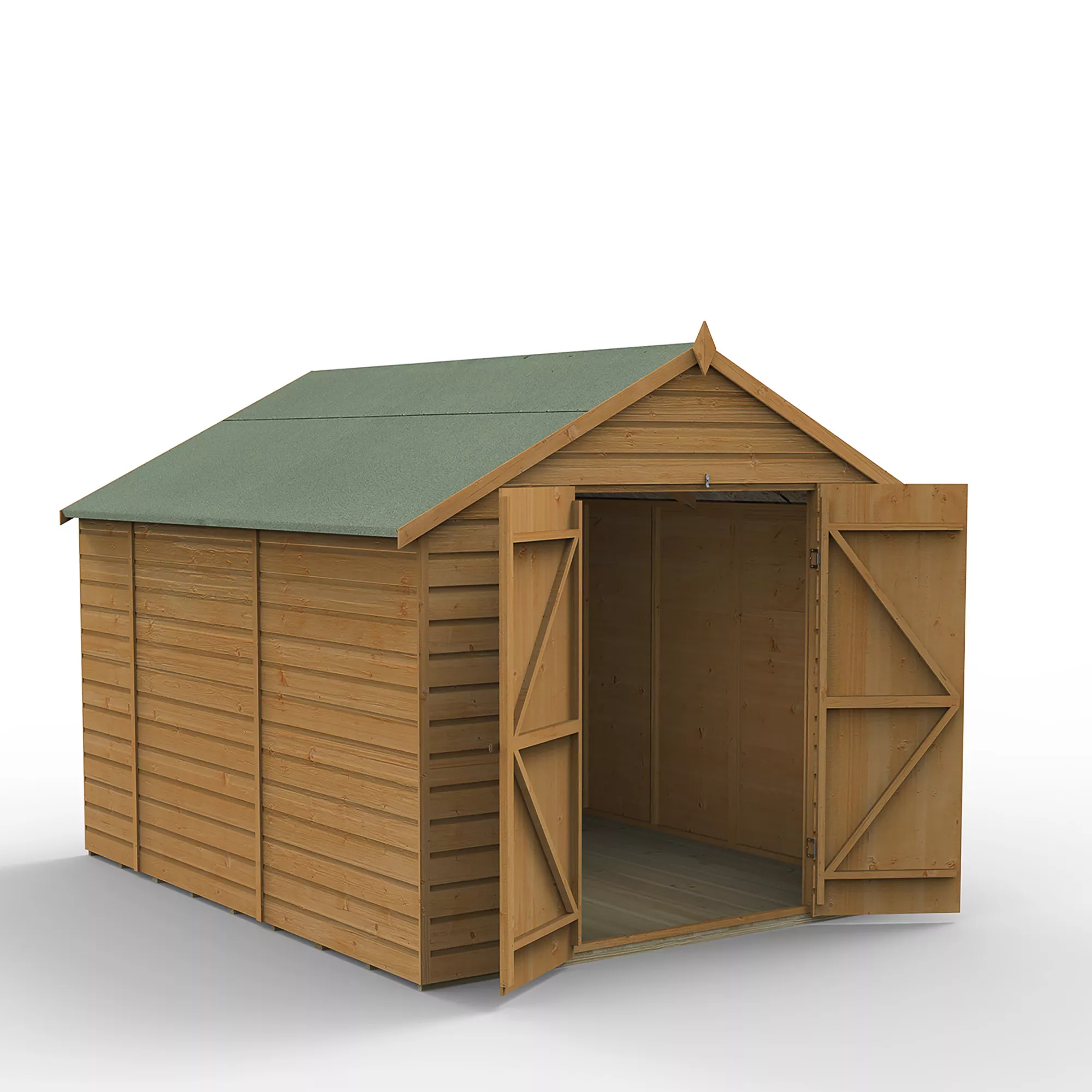 Forest Garden 8x10 Apex Dip Treated Shiplap Wooden Shed With Floor (Base Included) 1 Forest Garden 8x10 Apex Dip Treated Shiplap Wooden Shed With Floor (Base Included)
