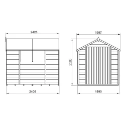 Forest Garden 8x6 Apex Dip Treated Overlap Wooden Shed With Floor - Assembly Service Included -Garden Shop forest garden 8x6 apex dip treated overlap wooden shed with floor assembly service included5013053177556 01t bq
