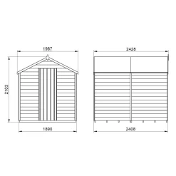 Forest Garden 8x6 Apex Pressure Treated Overlap Wooden Shed With Floor (Base Included) -Garden Shop forest garden 8x6 apex pressure treated overlap wooden shed with floor base included 5013053177419 01t bq