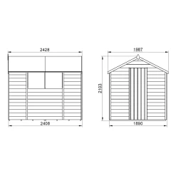 Forest Garden 8x6 Apex Pressure Treated Overlap Wooden Shed With Floor -Garden Shop forest garden 8x6 apex pressure treated overlap wooden shed with floor5013053177495 01t bq