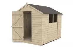 Forest Garden 8x6 Apex Pressure Treated Overlap Wooden Shed With Floor -Garden Shop forest garden 8x6 apex pressure treated overlap wooden shed with floor5013053177495 21c bq