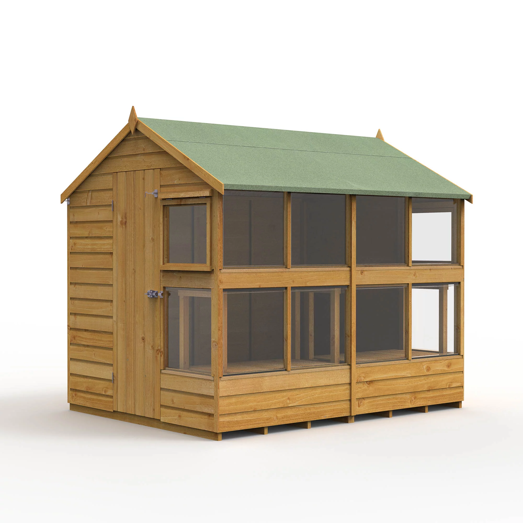 Forest Garden 8x6 Ft Apex Shiplap Wooden 10 Windows Shed With Floor 2 Forest Garden 8x6 Ft Apex Shiplap Wooden 10 Windows Shed With Floor - Image 2