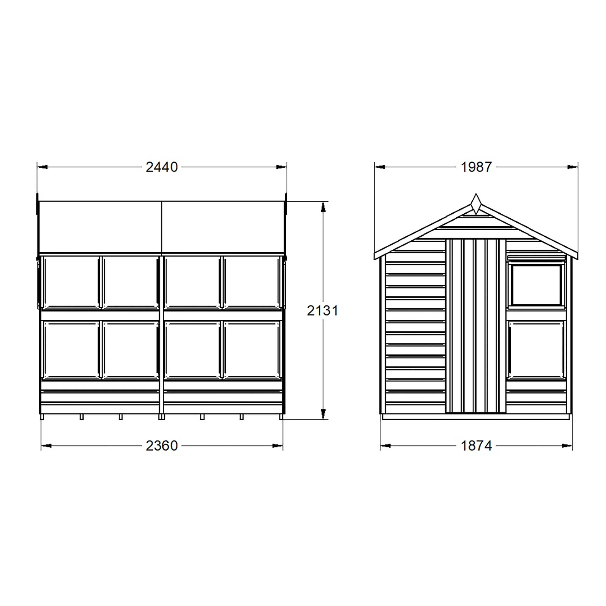 Forest Garden 8x6 Ft Apex Shiplap Wooden 10 Windows Shed With Floor 16 Forest Garden 8x6 Ft Apex Shiplap Wooden 10 Windows Shed With Floor - Image 16