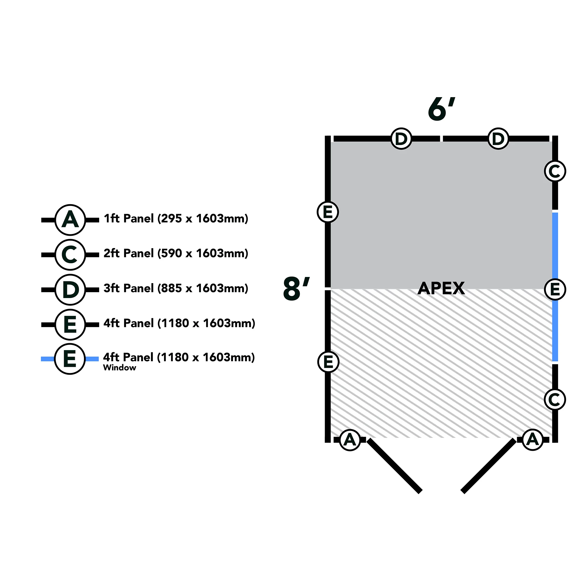 Forest Garden 8x6 Ft Apex Shiplap Wooden 2 Door 2 Windows Shed With Floor (Base Included) 19 Forest Garden 8x6 Ft Apex Shiplap Wooden 2 Door 2 Windows Shed With Floor (Base Included) - Image 19