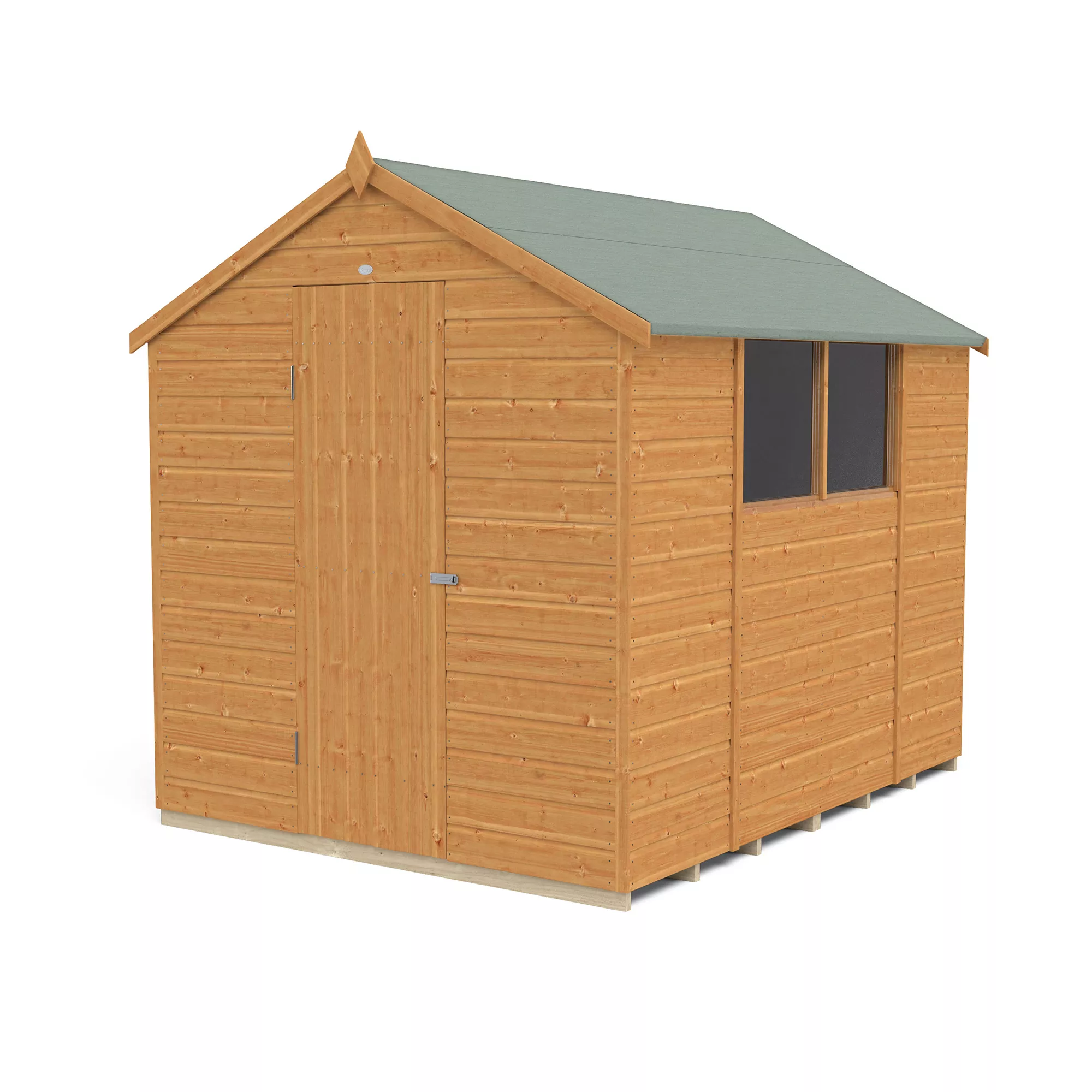 Forest Garden 8x6 Ft Apex Shiplap Wooden 2 Windows Shed With Floor - Assembly Service Included 2 Forest Garden 8x6 Ft Apex Shiplap Wooden 2 Windows Shed With Floor - Assembly Service Included - Image 2