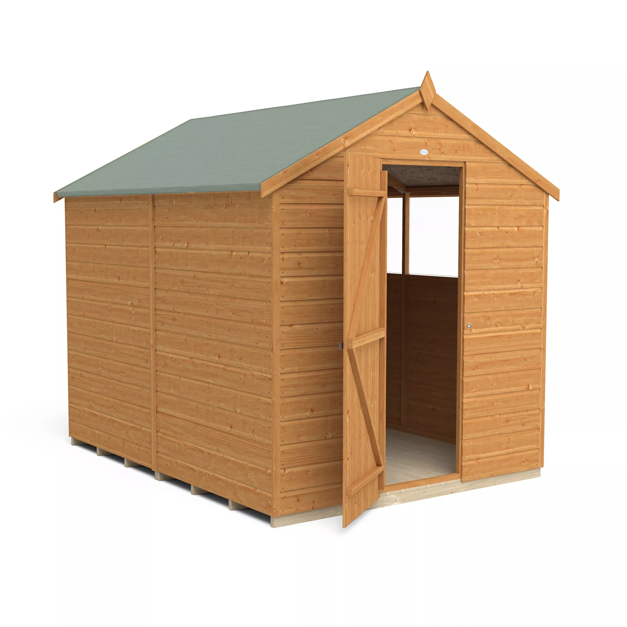 Forest Garden 8x6 Ft Apex Shiplap Wooden 2 Windows Shed With Floor - Assembly Service Included 4 Forest Garden 8x6 Ft Apex Shiplap Wooden 2 Windows Shed With Floor - Assembly Service Included - Image 4