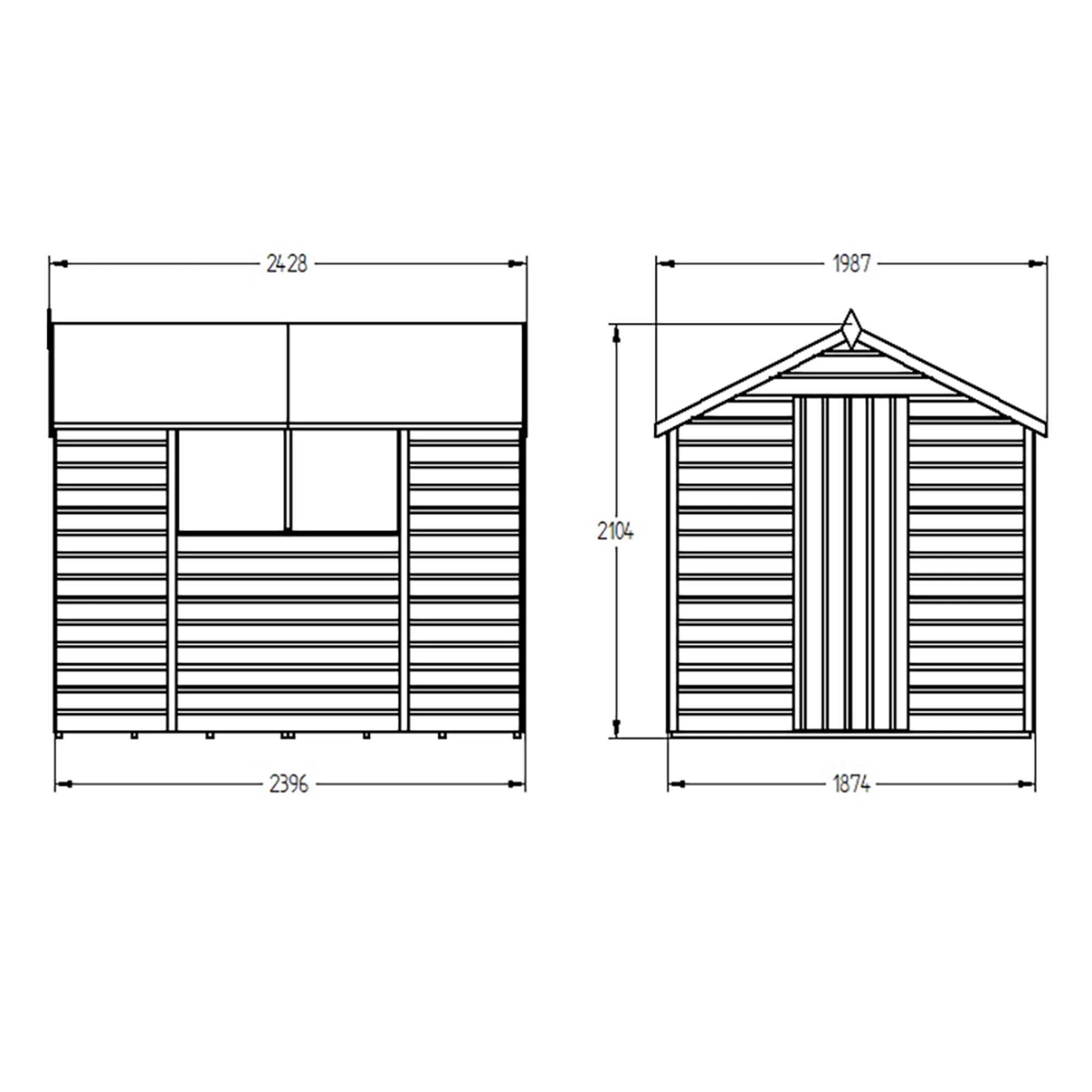Forest Garden 8x6 Ft Apex Shiplap Wooden 2 Windows Shed With Floor - Assembly Service Included 20 Forest Garden 8x6 Ft Apex Shiplap Wooden 2 Windows Shed With Floor - Assembly Service Included - Image 20