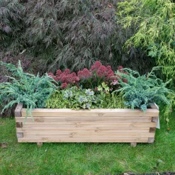 Forest Garden Agen Wooden Rectangular Planter -Garden Shop forest garden agen wooden rectangular planter5013053154557 02i bq