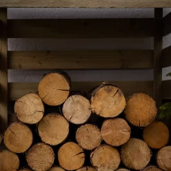 Forest Garden Compact Timber 3x3 Ft Pent Log Store -Garden Shop forest garden compact timber 3x3 ft pent log store5013053189900 03i