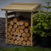 Forest Garden Compact Timber 3x3 Ft Pent Log Store