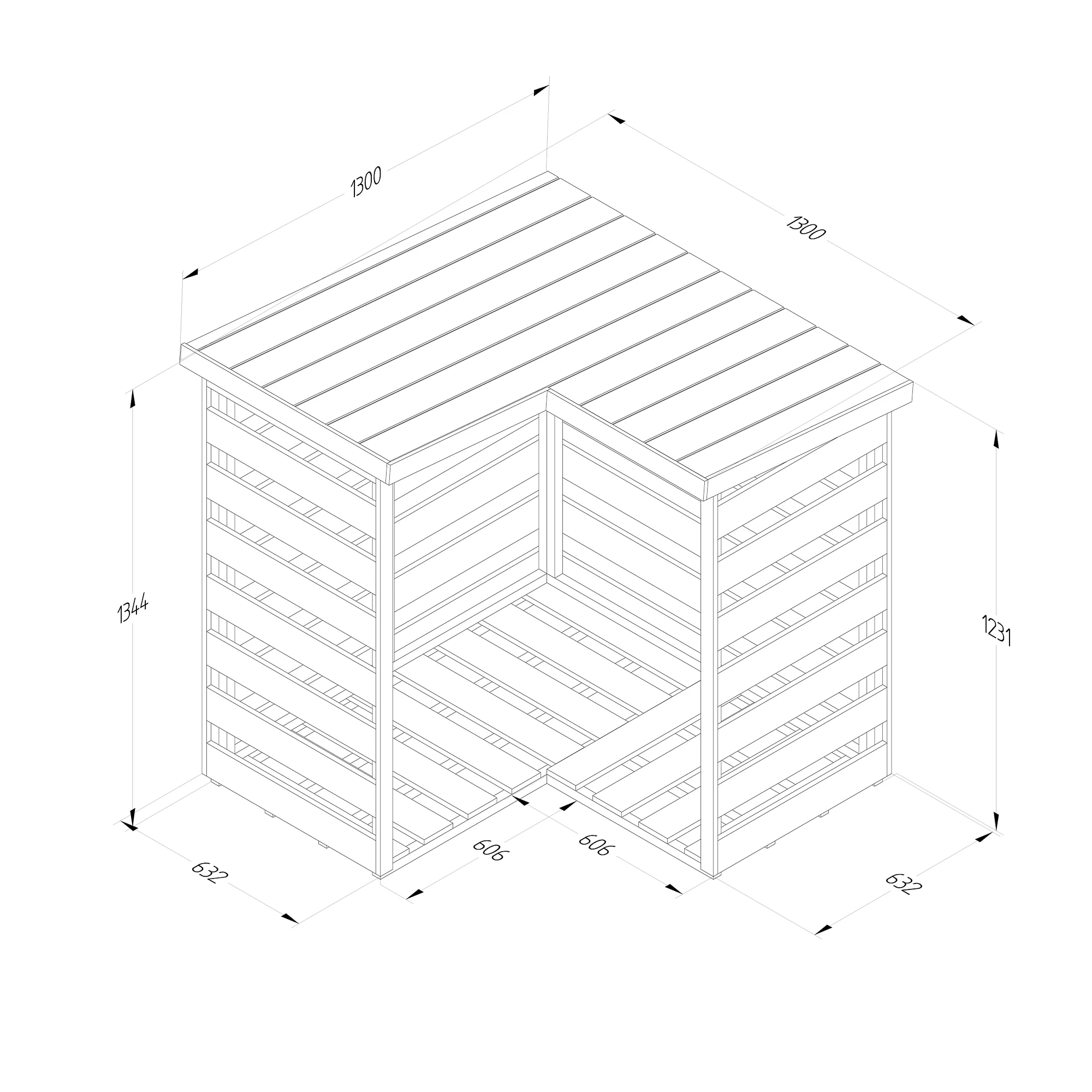 Forest Garden Corner Timber 4x4 Ft Log Store 6 Forest Garden Corner Timber 4x4 Ft Log Store - Image 6
