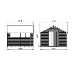 Forest Garden Delamere Range 10x10 Ft Apex Shiplap Wooden 2 Door 4 Windows Shed With Floor -Garden Shop forest garden delamere range 10x10 ft apex shiplap wooden 2 door 4 windows shed with floor5013053182703 02t