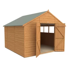 Forest Garden Delamere Range 10x10 Ft Apex Shiplap Wooden 2 Door 4 Windows Shed With Floor -Garden Shop forest garden delamere range 10x10 ft apex shiplap wooden 2 door 4 windows shed with floor5013053182703 03c