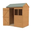 Forest Garden Delamere Range 6x4 Ft Reverse Apex Shiplap Wooden 2 Windows Shed With Floor