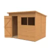 Forest Garden Delamere Range 8x6 Ft Pent Shiplap Wooden 2 Windows Shed With Floor
