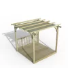 Forest Garden Grey Pergola & Decking Kit, X4 Post X1 Balustrade (H) 2.5m X (W) 5.2m - Canopy Included