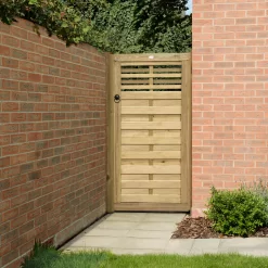 Forest Garden Kyoto Wood Slatted Gate, (H)1.8m (W)0.9m -Garden Shop forest garden kyoto wood slatted gate h 1 8m w 0 9m5013053145944 03i bq