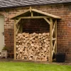 Forest Garden Large Timber 7x3 Ft Apex Wall Log Store