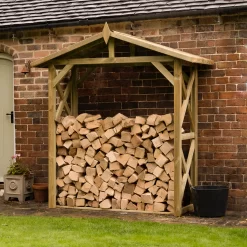 Forest Garden Large Timber 7x3 Ft Apex Wall Log Store