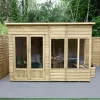 Forest Garden Oakley 10x6 Pent Overlap Solid Wood Summer House With Double Door