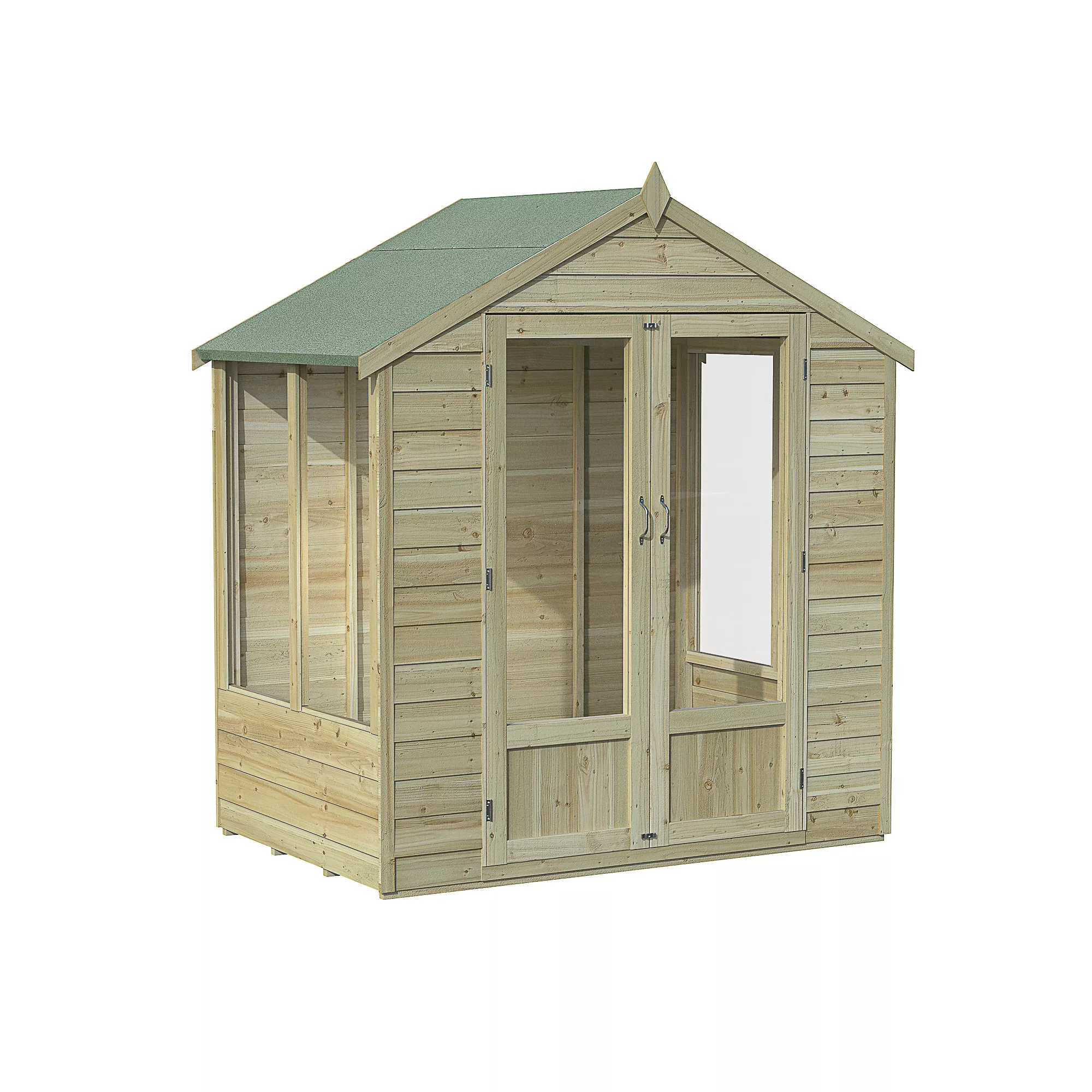Forest Garden Oakley 6x4 Apex Overlap Solid Wood Summer House With Double Door (Base Included) 2 Forest Garden Oakley 6x4 Apex Overlap Solid Wood Summer House With Double Door (Base Included) - Image 2
