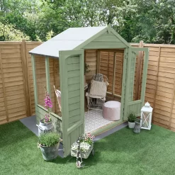 Forest Garden Oakley 6x4 Apex Overlap Solid Wood Summer House With Double Door (Base Included) - Assembly Service Included -Garden Shop forest garden oakley 6x4 apex overlap solid wood summer house with double door base included assembly service included5013053188453 02i bq