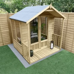 Forest Garden Oakley 6x6 Apex Overlap Solid Wood Summer House With Double Door -Garden Shop forest garden oakley 6x6 apex overlap solid wood summer house with double door5013053188484 02i bq