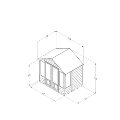 Forest Garden Oakley 7x5 Apex Overlap Solid Wood Summer House With Double Door -Garden Shop forest garden oakley 7x5 apex overlap solid wood summer house with double door5013053188460 01t bq
