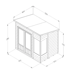 Forest Garden Oakley 7x5 Pent Overlap Solid Wood Summer House With Double Door (Base Included) - Assembly Service Included -Garden Shop forest garden oakley 7x5 pent overlap solid wood summer house with double door base included assembly service included5013053188569 01t bq