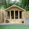 Forest Garden Oakley 8x12 Apex Overlap Solid Wood Summer House With Double Door (Base Included) - Assembly Service Included