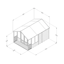 Forest Garden Oakley 8x12 Apex Overlap Solid Wood Summer House With Double Door -Garden Shop forest garden oakley 8x12 apex overlap solid wood summer house with double door5013053188828 01t bq