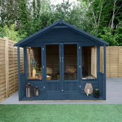 Forest Garden Oakley 8x12 Apex Overlap Solid Wood Summer House With Double Door -Garden Shop forest garden oakley 8x12 apex overlap solid wood summer house with double door5013053188828 03i bq