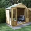 Forest Garden Oakley 8x6 Apex Overlap Solid Wood Summer House With Double Door (Base Included)